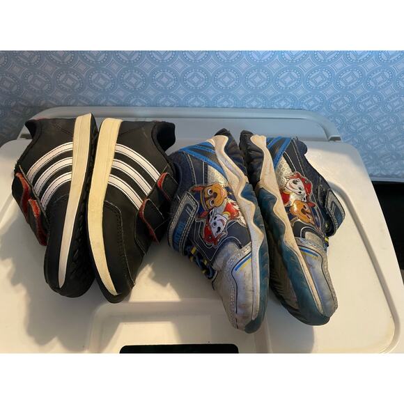 Adidas & Paw Patrol gym sneaker shoes toddler boys size 10 - fair condition - Picture 6 of 9